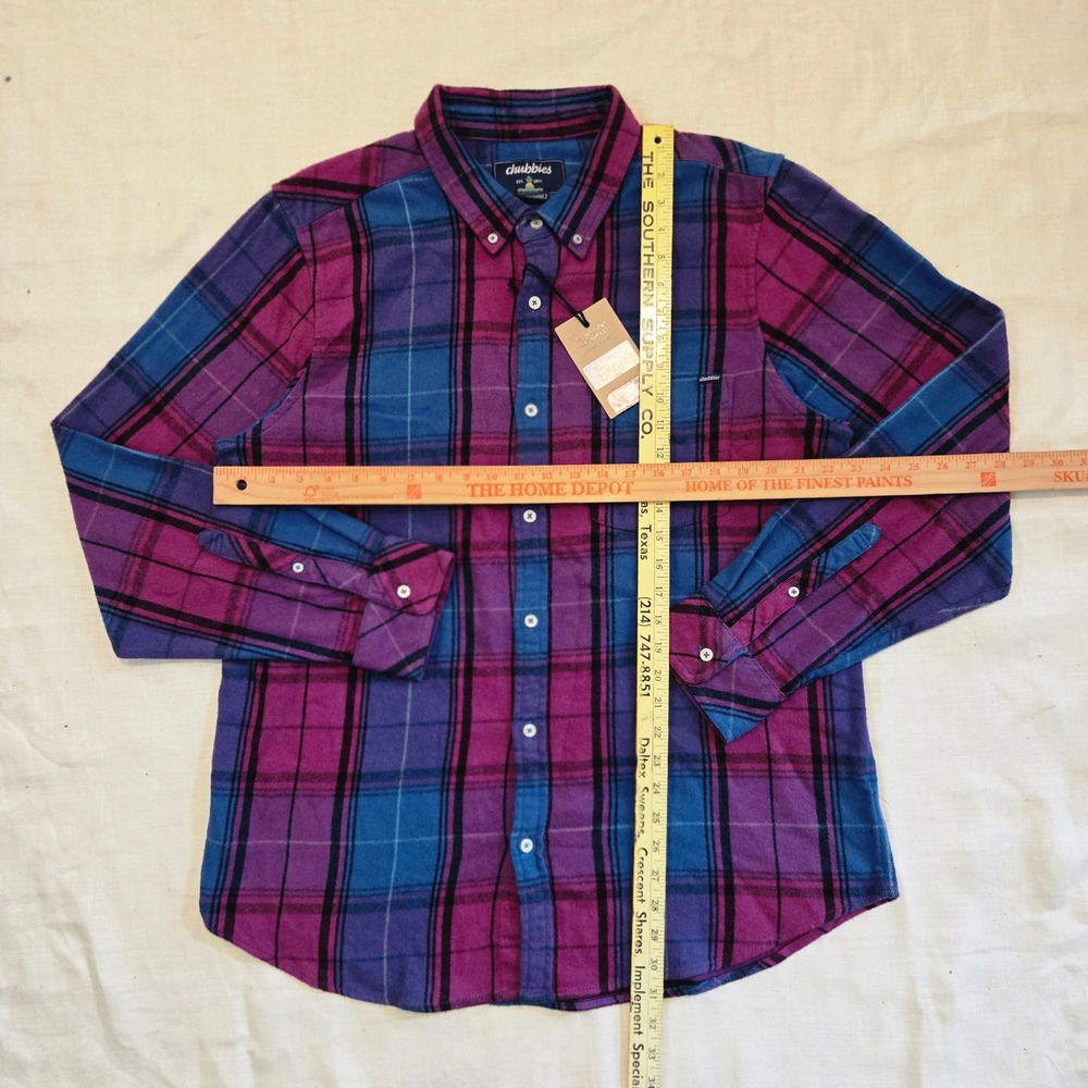 NWT Chubbies Brushed Flannel Shirt LS XL Men THE WOOD YOU COULD YOU Plaid Button - Picture 5 of 7
